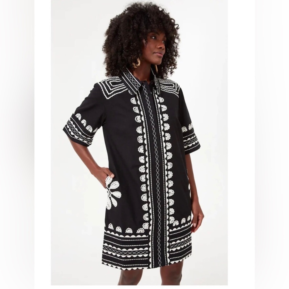 NWOT Sea New York Ryleigh Embroidered Ric Rac Shirt Dress Size XS - Picture 1 of 9